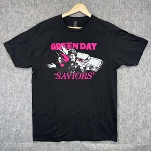 Green Day Concert The Saviors Tour Shirt Short Sleeve Men's Large Black Pink